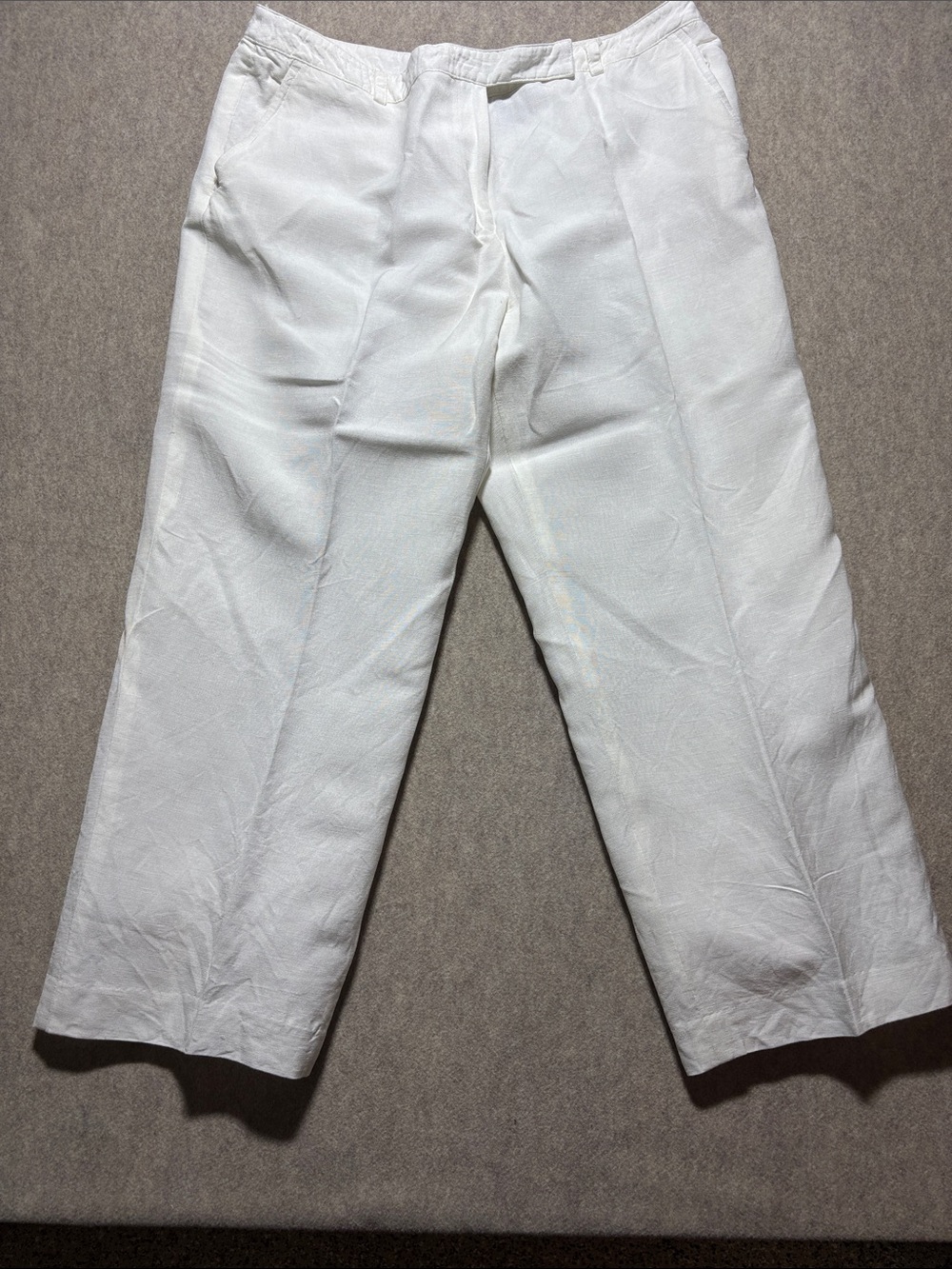 Kasper Pants Audrey Women’s Size 16 White Button/clasp Linen Blend Lined  (1)